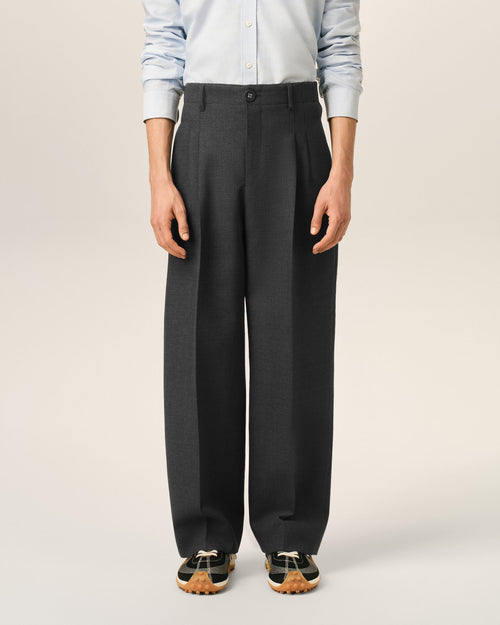 Graue High-Waist-Hose im Carrot-Fit aus Wolle - Herren - 3 - AMI Paris - Ami Paris