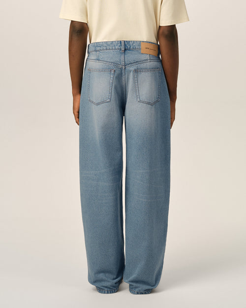 Blue baggy-fit cotton jeans - Man - 4 - AMI Paris - Ami Paris