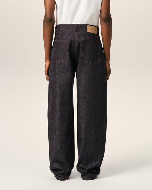 Blue baggy-fit cotton jeans - Man - 4 - AMI Paris - Ami Paris
