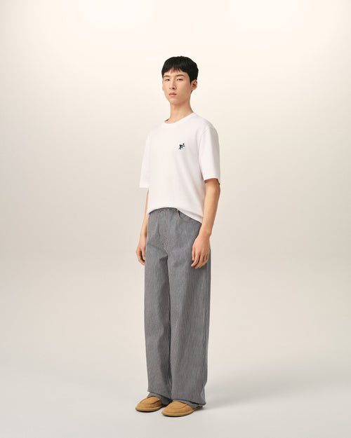 Blue baggy-fit cotton jeans - Man - 6 - AMI Paris - Ami Paris