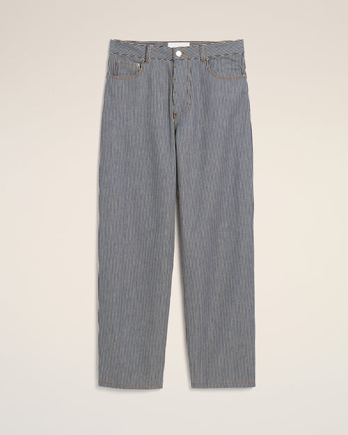 Blue baggy-fit cotton jeans - 2 - Ami Paris