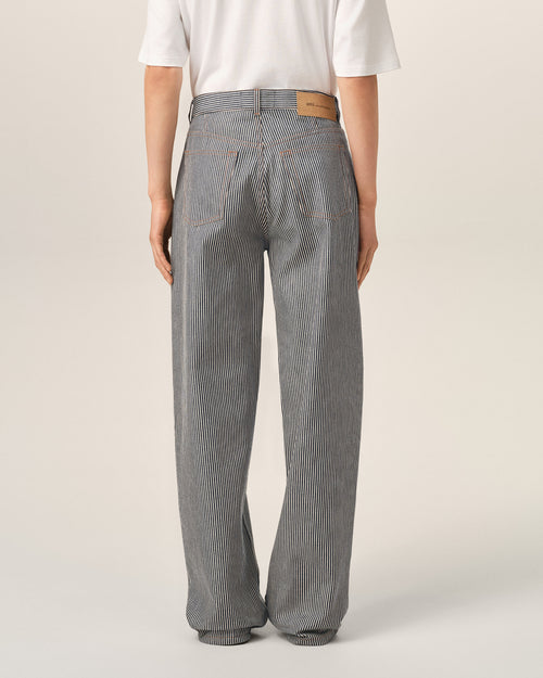 Blue baggy-fit cotton jeans - Man - 4 - AMI Paris - Ami Paris