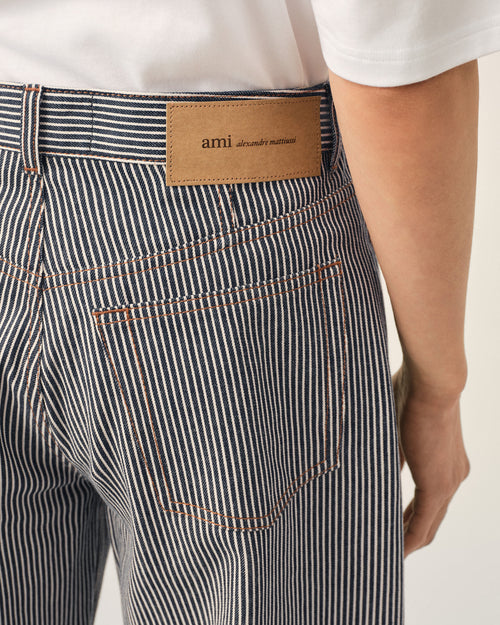 Blue baggy-fit cotton jeans - Man - 5 - AMI Paris - Ami Paris