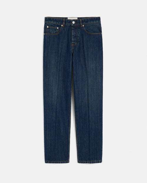Blue parisian-fit cotton jeans - 1 - Ami Paris
