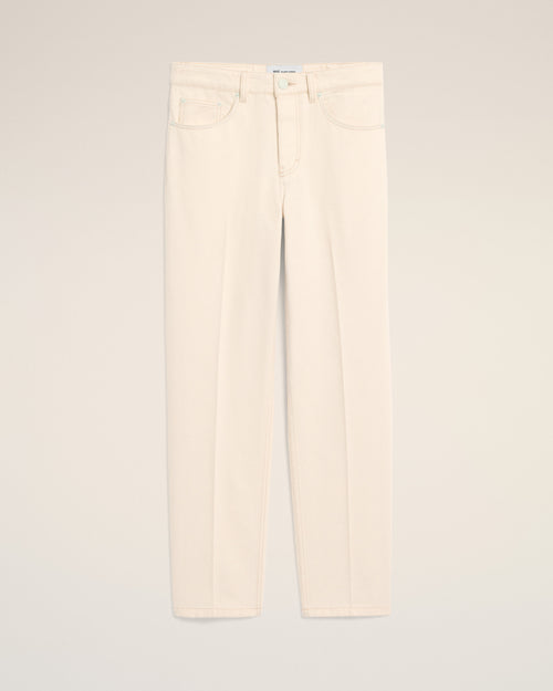 Jean blanc coupe parisienne en coton - 2 - Ami Paris