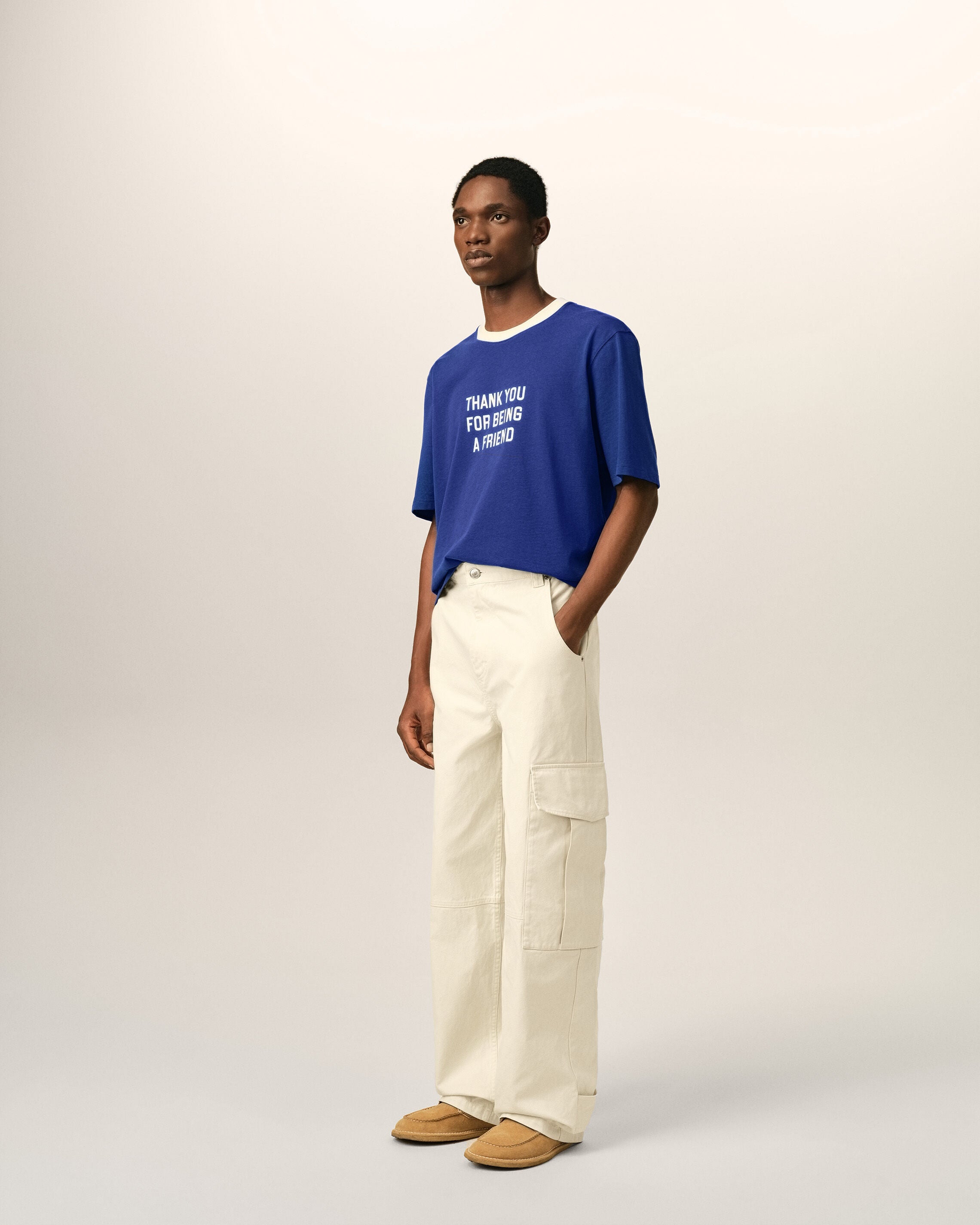 White baggy-fit cargo cotton trousers - 6