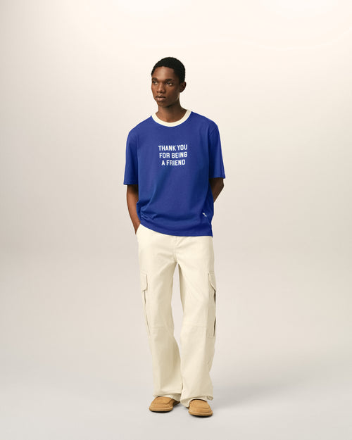 White baggy-fit cargo cotton trousers - 1 - Ami Paris