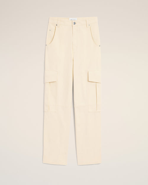 White baggy-fit cargo cotton trousers - 2 - Ami Paris