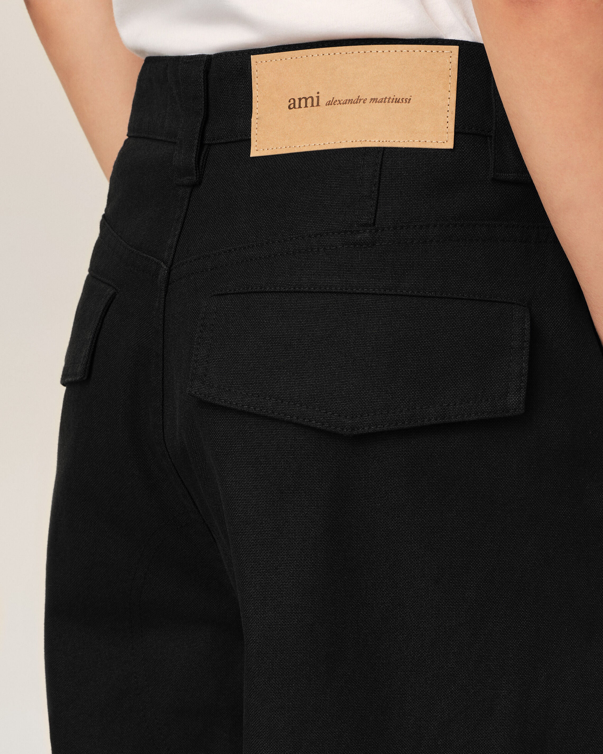 Black baggy-fit cargo cotton trousers - 5