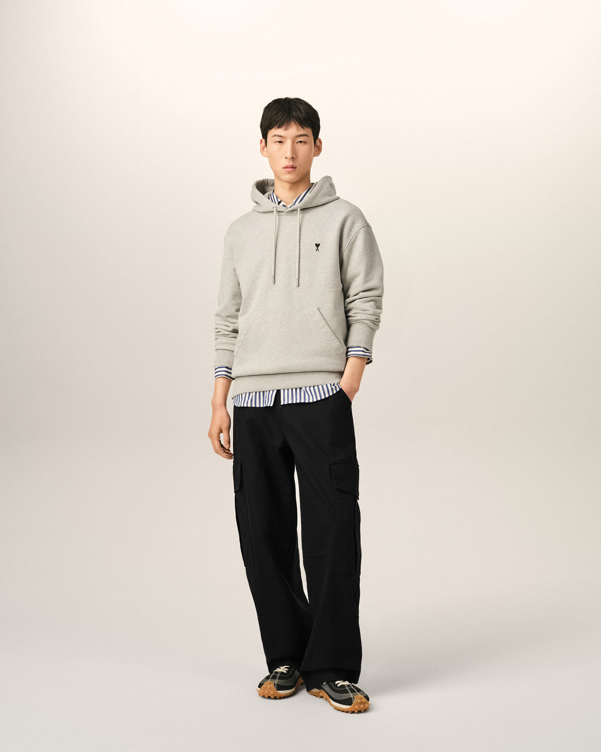 Black baggy-fit cargo cotton trousers - 2