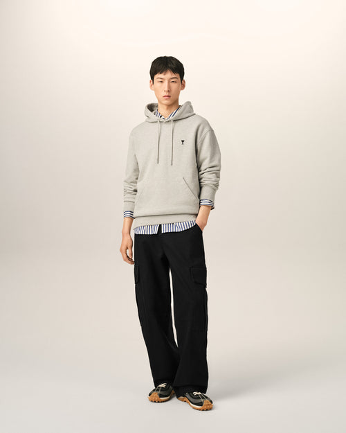 Black baggy-fit cargo cotton trousers - Man - 2 - AMI Paris - Ami Paris