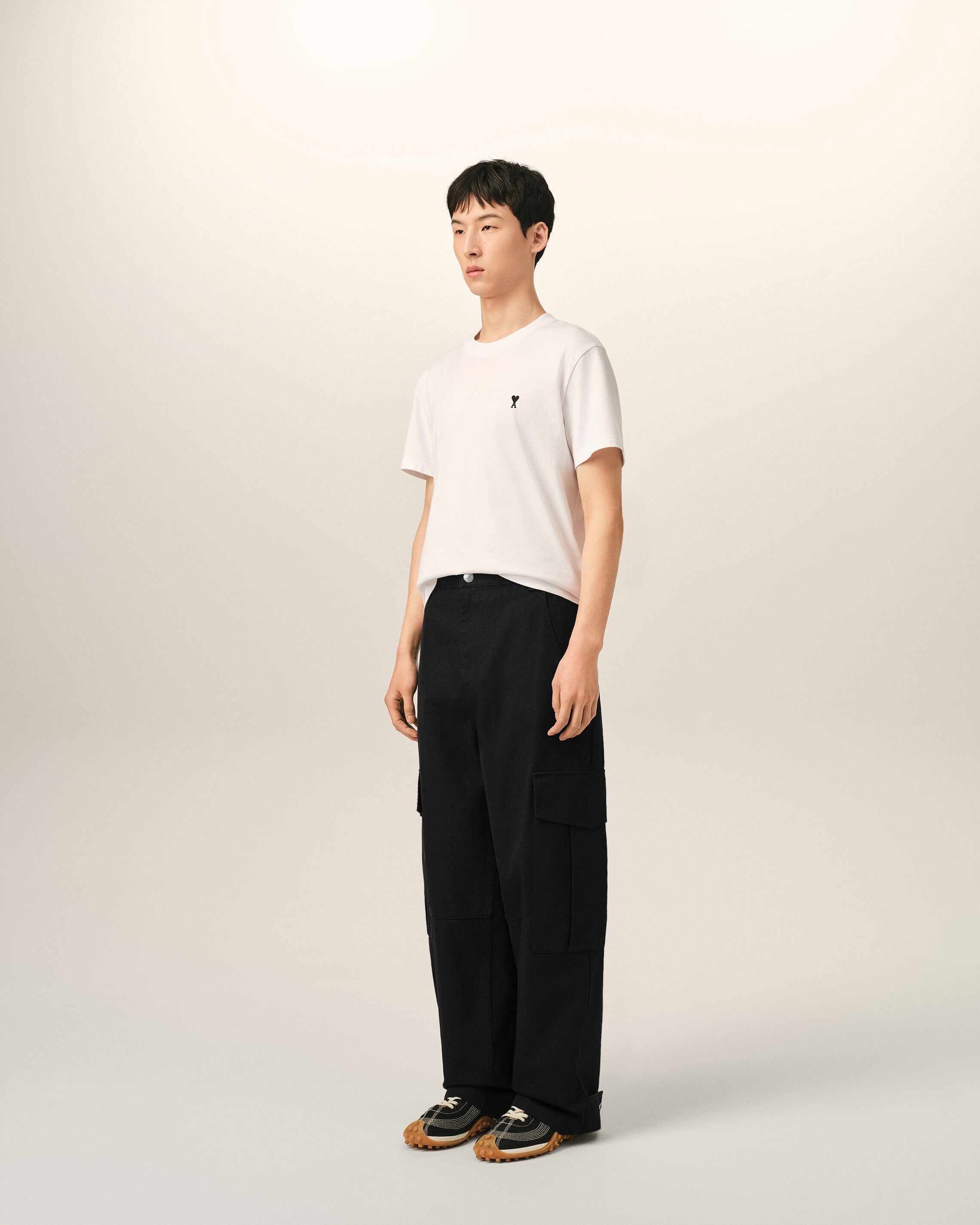 Black baggy-fit cargo cotton trousers - 6