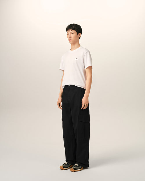 Black baggy-fit cargo cotton trousers - Man - 6 - AMI Paris - Ami Paris