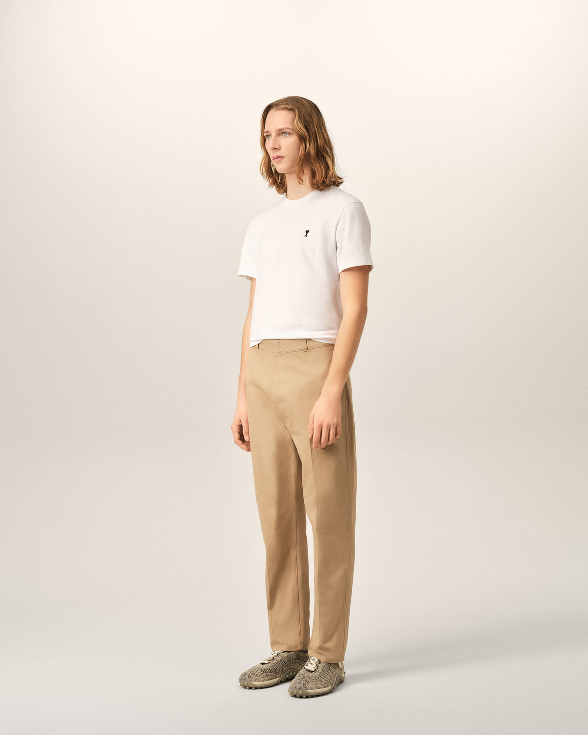 Beige parisian-fit cotton trousers - 6