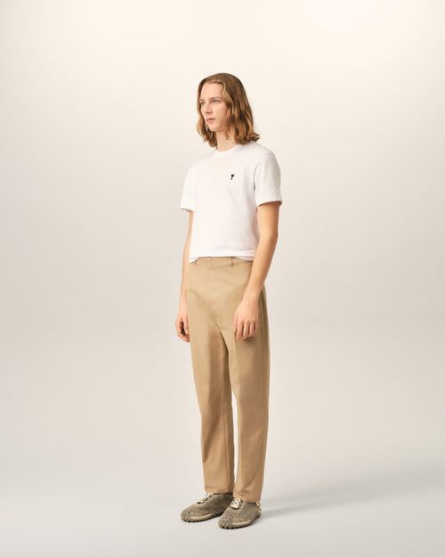 Beige parisian-fit cotton trousers - Man - 6 - AMI Paris - Ami Paris