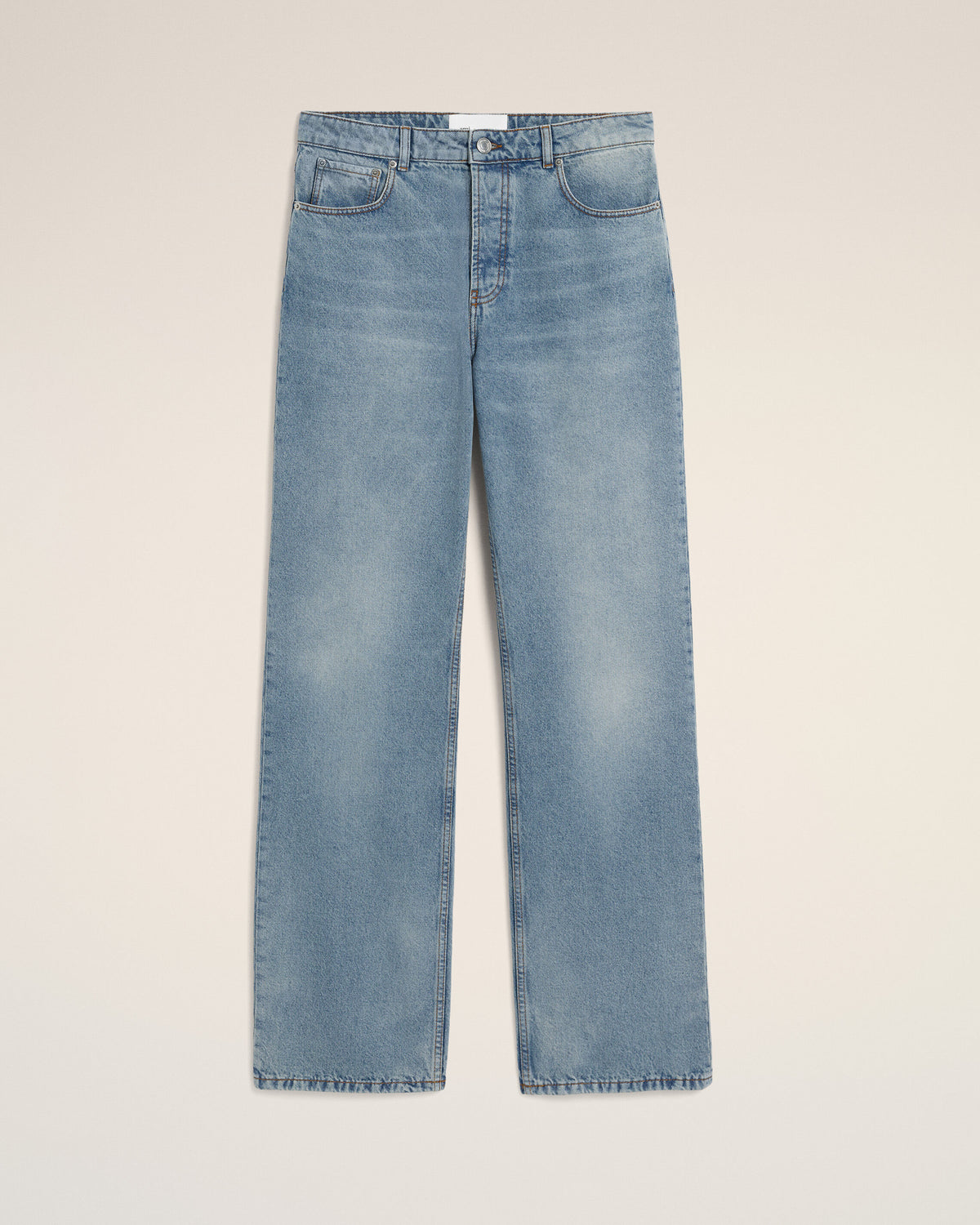 Blue large-fit cotton jeans - 1