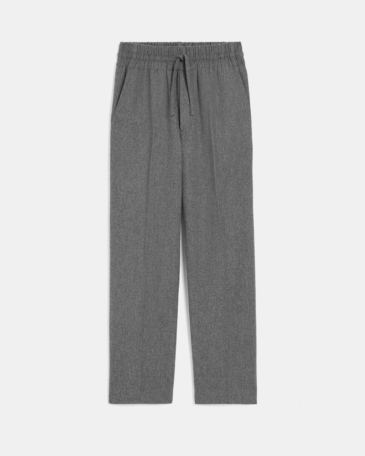 Pantalón de lana gris con cintura elástica - 1