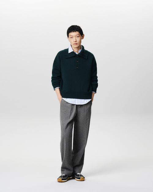 Pantalón de lana gris con cintura elástica - Hombre - 2 - AMI Paris - Ami Paris