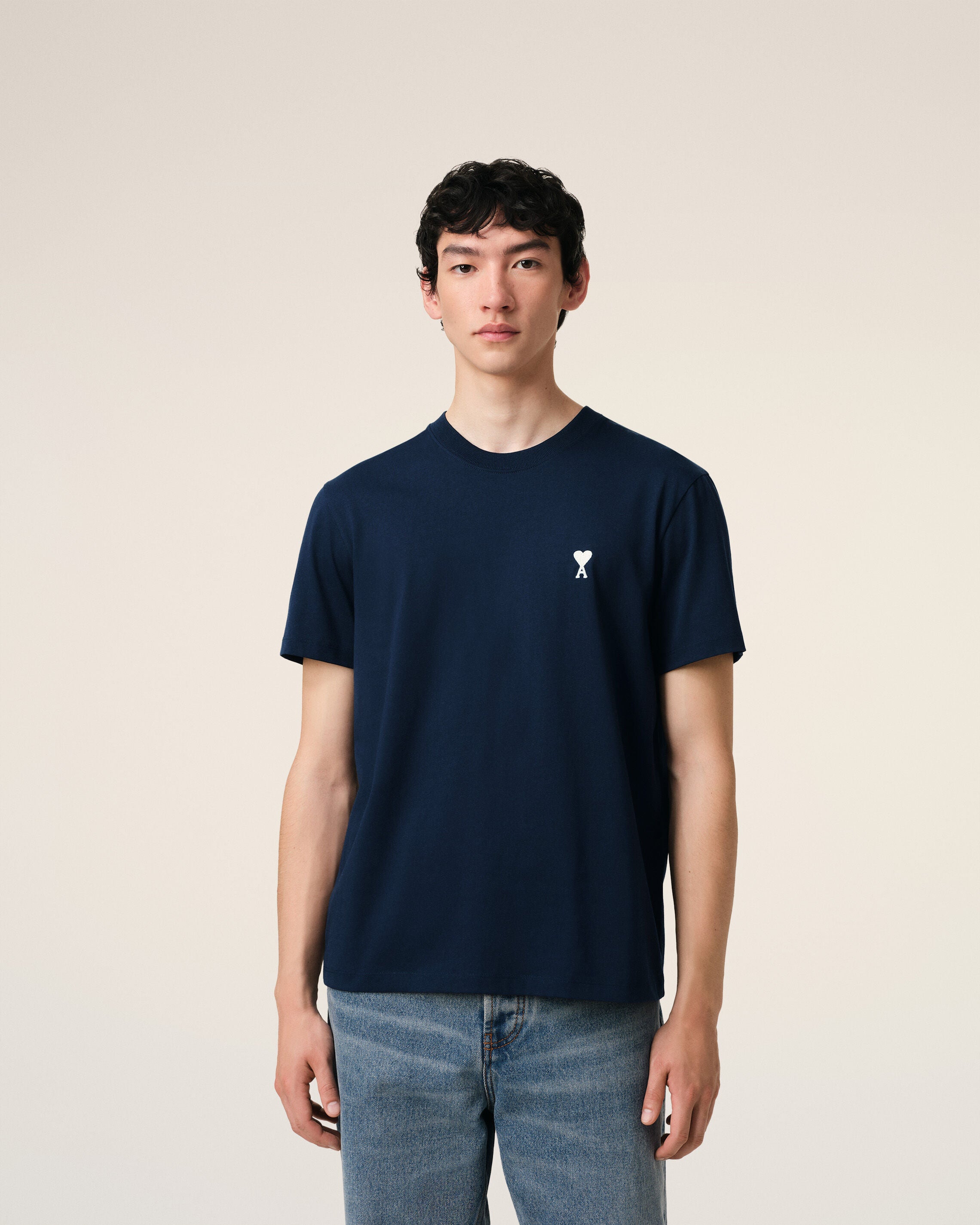 トップス ami AMI PARIS (アミパリス) 胸ロゴ クルーネック ニット AMI DE COEUR