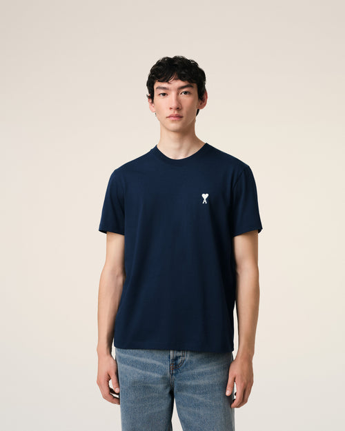 Navy Cotton Ami de Coeur T-Shirt - 3 - Ami Paris