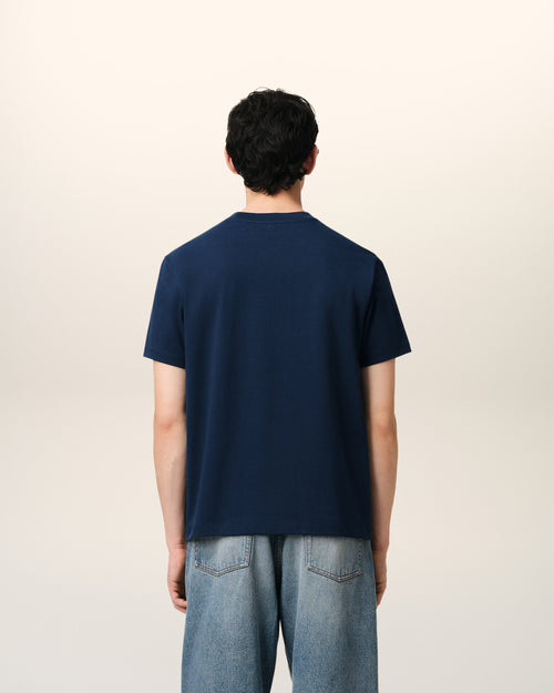 Navy Cotton Ami de Coeur T-Shirt - 5 - Ami Paris