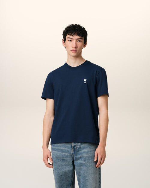 Navy Cotton Ami de Coeur T-Shirt - 1 - Ami Paris