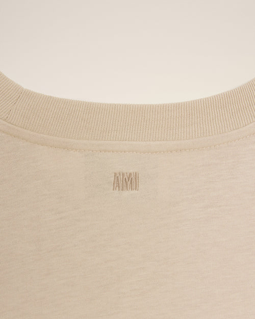 Beige Cotton Ami De Coeur T-shirt - Man - 6 - AMI Paris - Ami Paris
