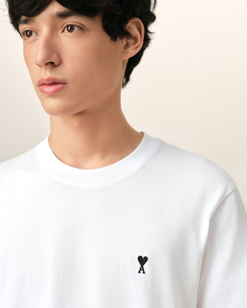 White cotton t-shirt with Ami de Coeur  - Man - 4 - AMI Paris - Ami Paris