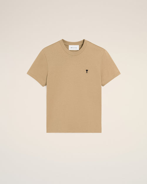 Camiseta Ami de Cœur de algodón beige - BEIGE MASTIC/NEGRO - Ami Paris