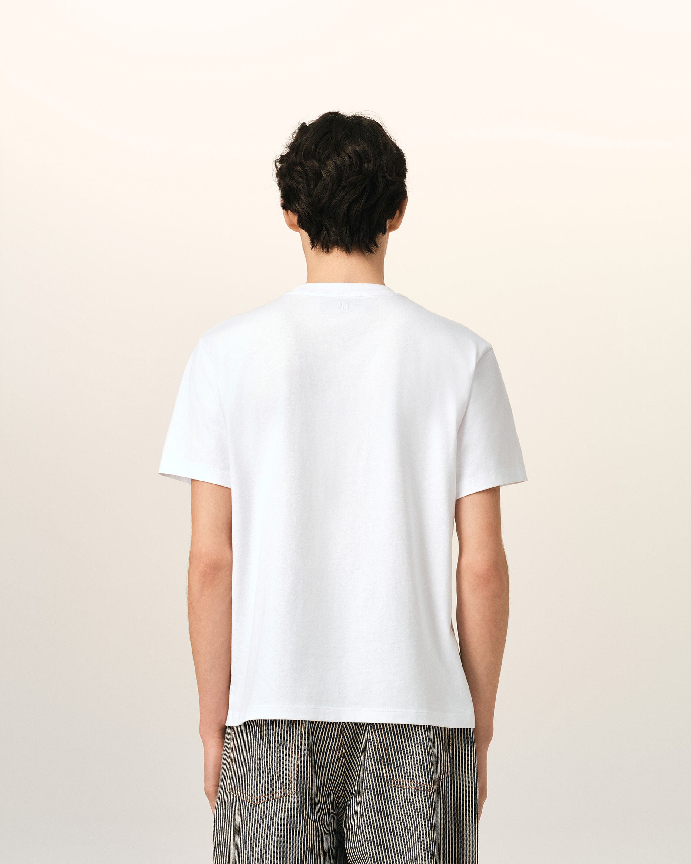 White cotton t-shirt with Ami de Coeur  - 5