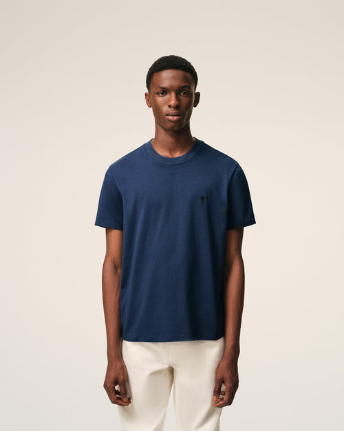 Blue Cotton Ami De Coeur T-shirt - Man - 3 - AMI Paris - Ami Paris
