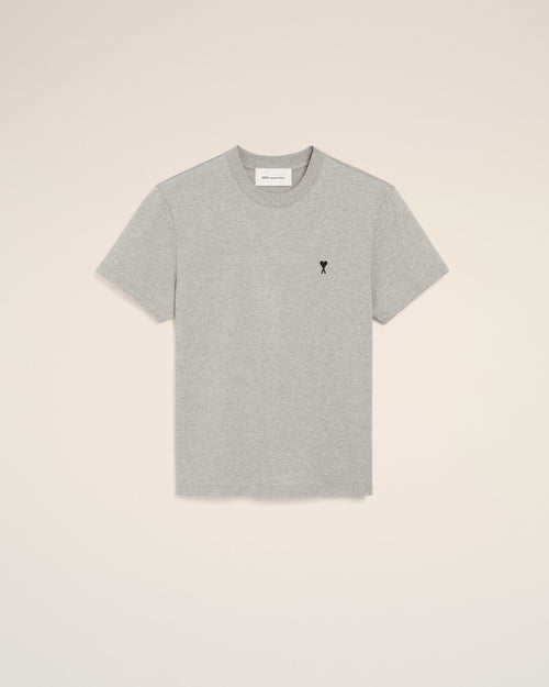 Grey cotton t-shirt with Ami de Coeur - 2 - Ami Paris