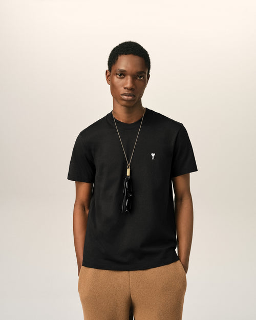 Black Cotton Ami De Coeur T-shirt - Man - 2 - AMI Paris - Ami Paris