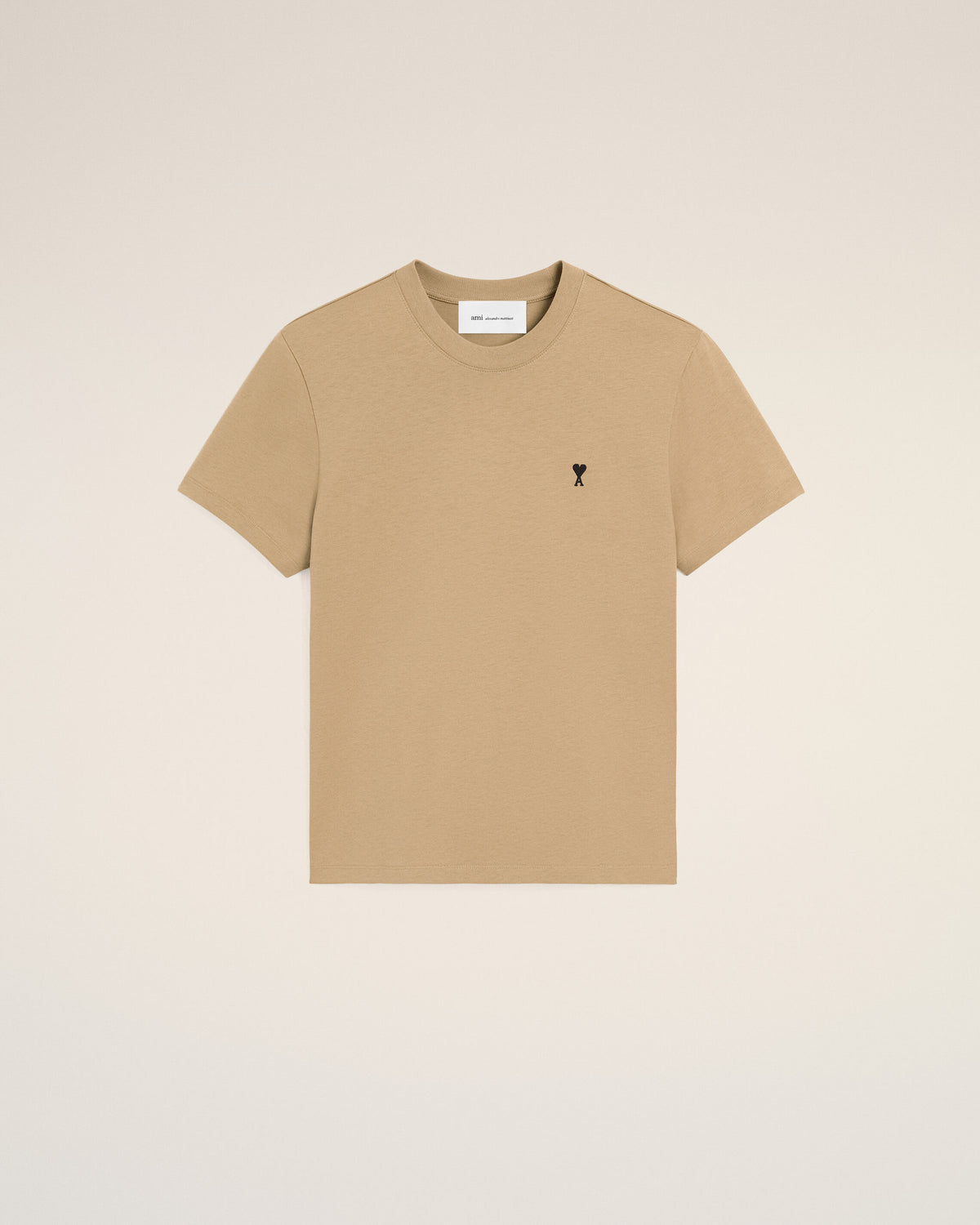 Beige cotton t-shirt with Ami de Coeur - 1