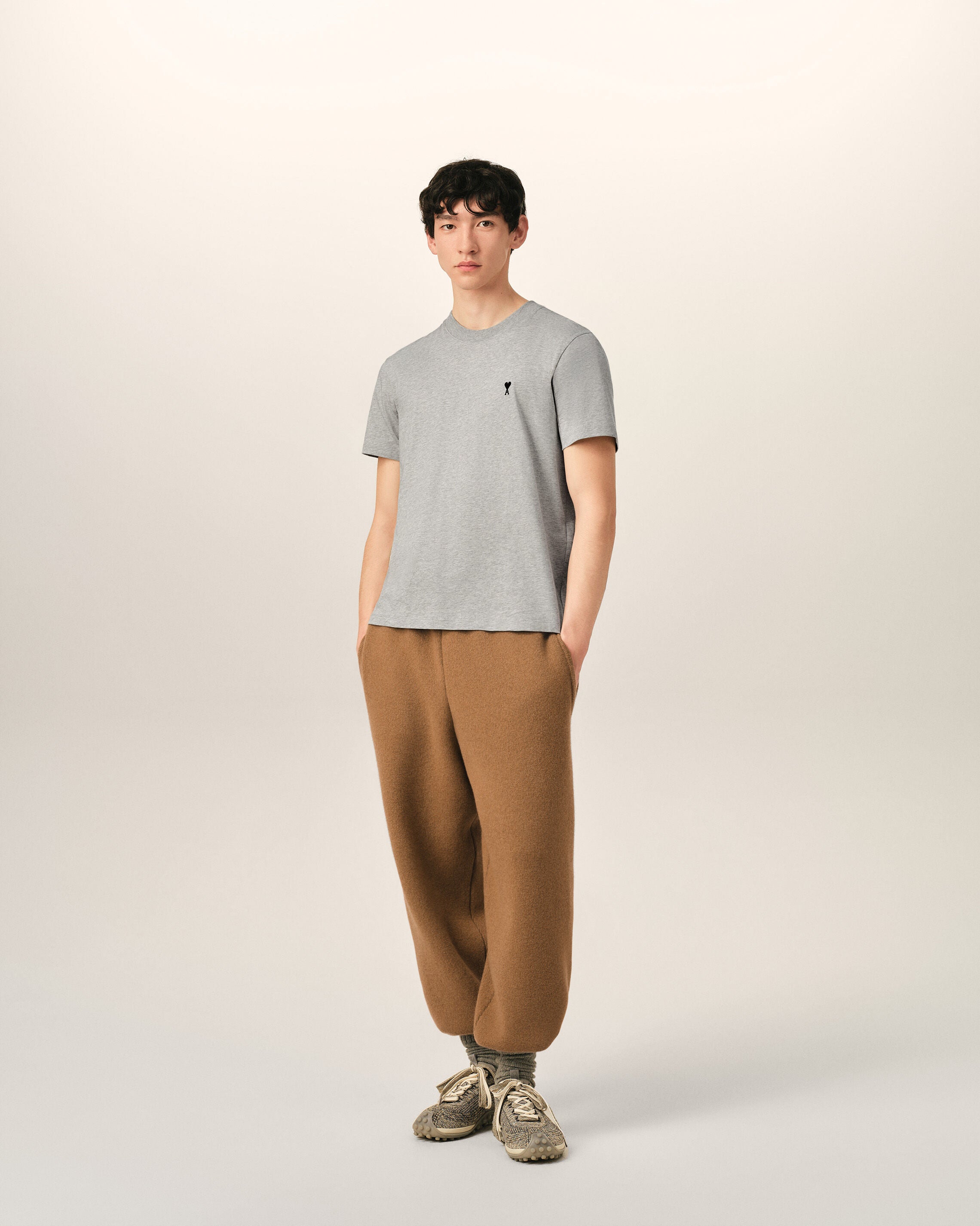 グレー コットン Ami De Coeur Tシャツ ヘザーアッシュグレー | AMI PARIS