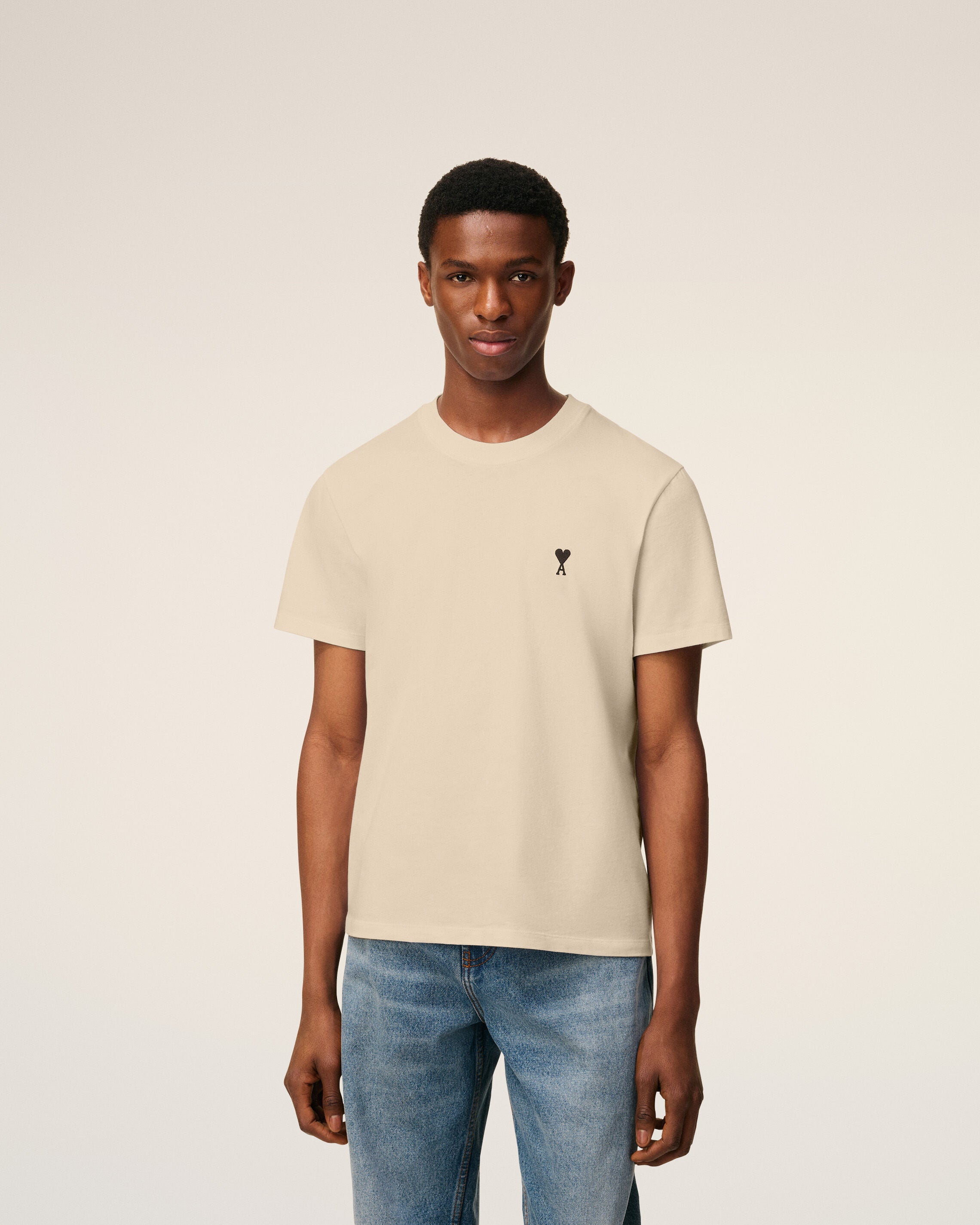 アミパリス　Tシャツ　ホワイト　S ベージュ コットン Ami de Coeur Tシャツ ホワイトコーヒー | AMI PARIS