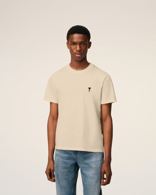 Beige Cotton Ami De Coeur T-shirt - Man - 3 - AMI Paris - Ami Paris