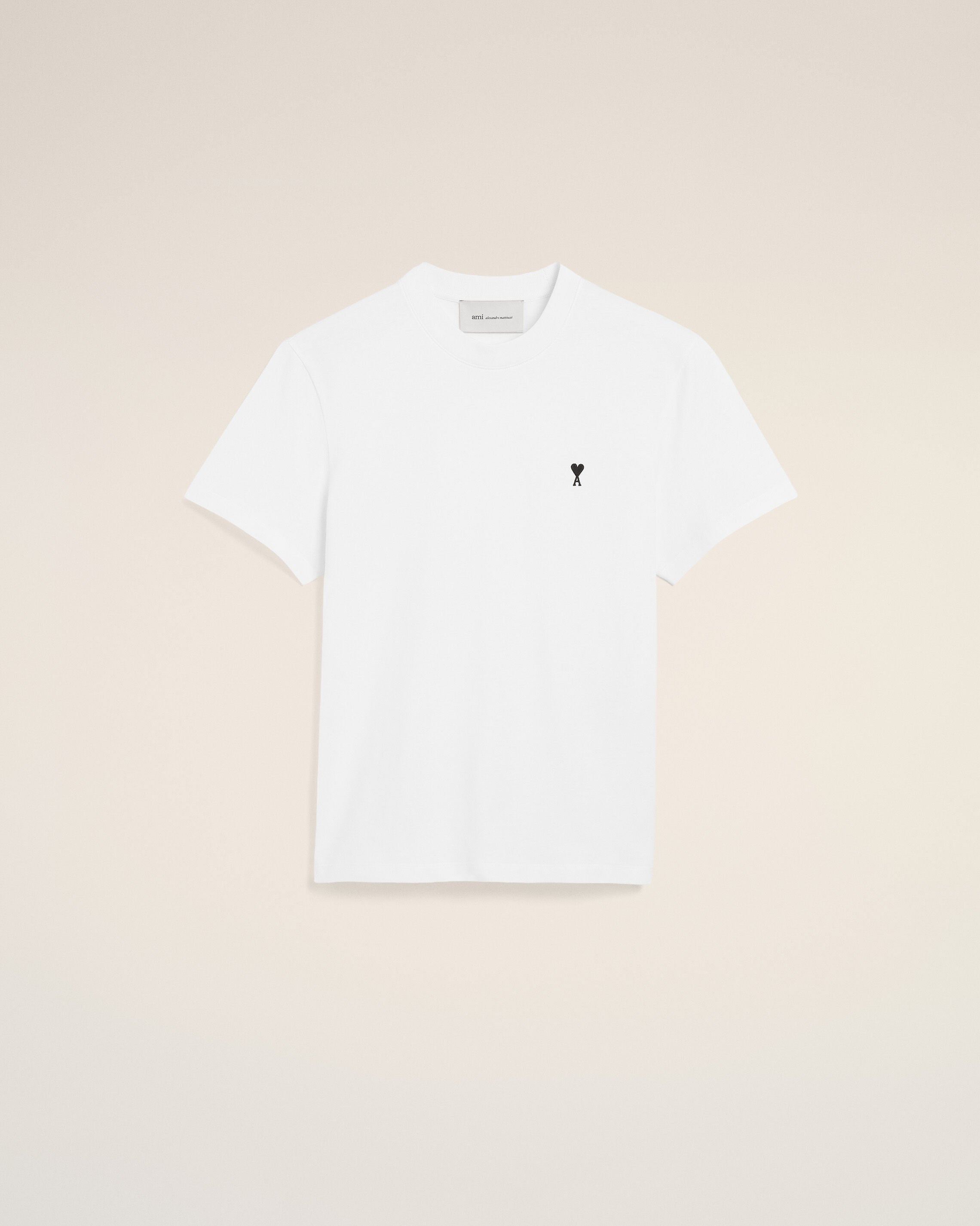 White cotton t-shirt with Ami de Coeur  - 1