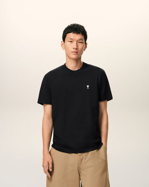 Black Cotton Ami De Coeur T-shirt - 1 - Ami Paris