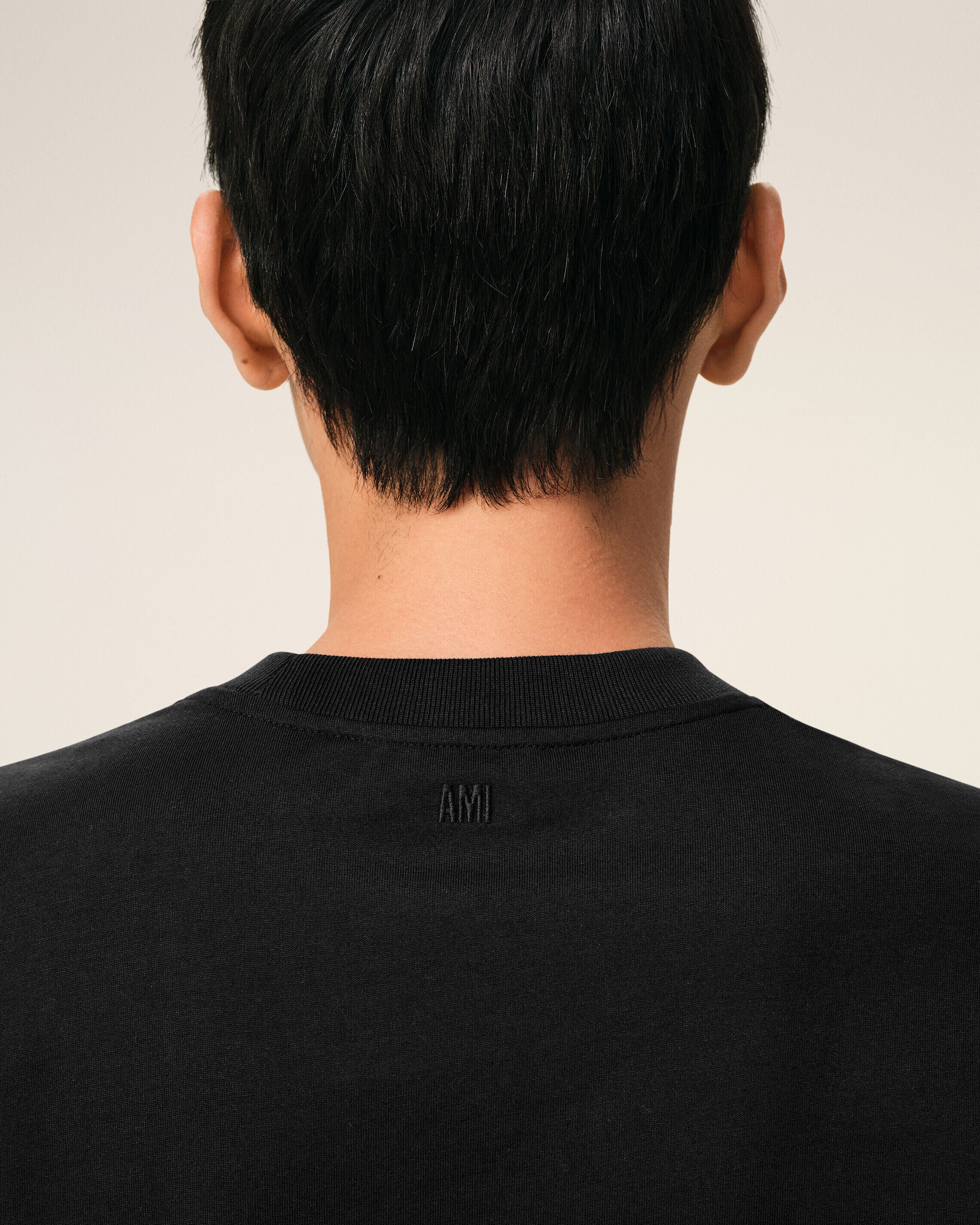 ブラック コットン Ami De Coeur Tシャツ ブラック/ホワイトクリーム