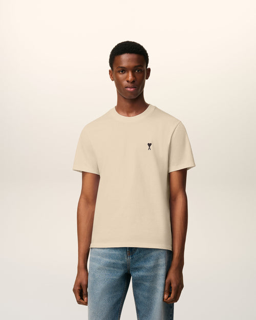 Beige Cotton Ami De Coeur T-shirt - Man - 2 - AMI Paris - Ami Paris