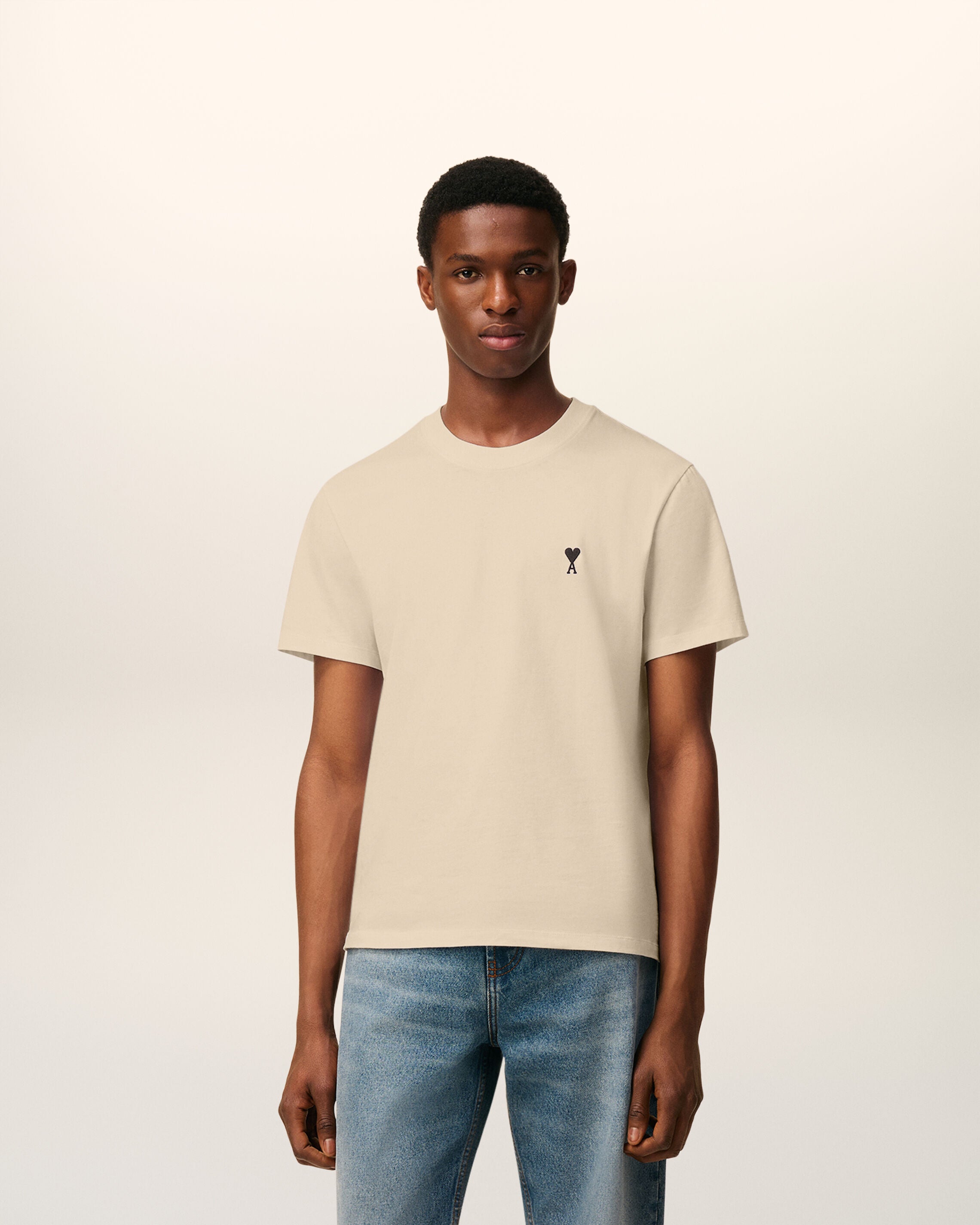 ベージュ コットン Ami de Coeur Tシャツ ホワイトコーヒー | AMI PARIS