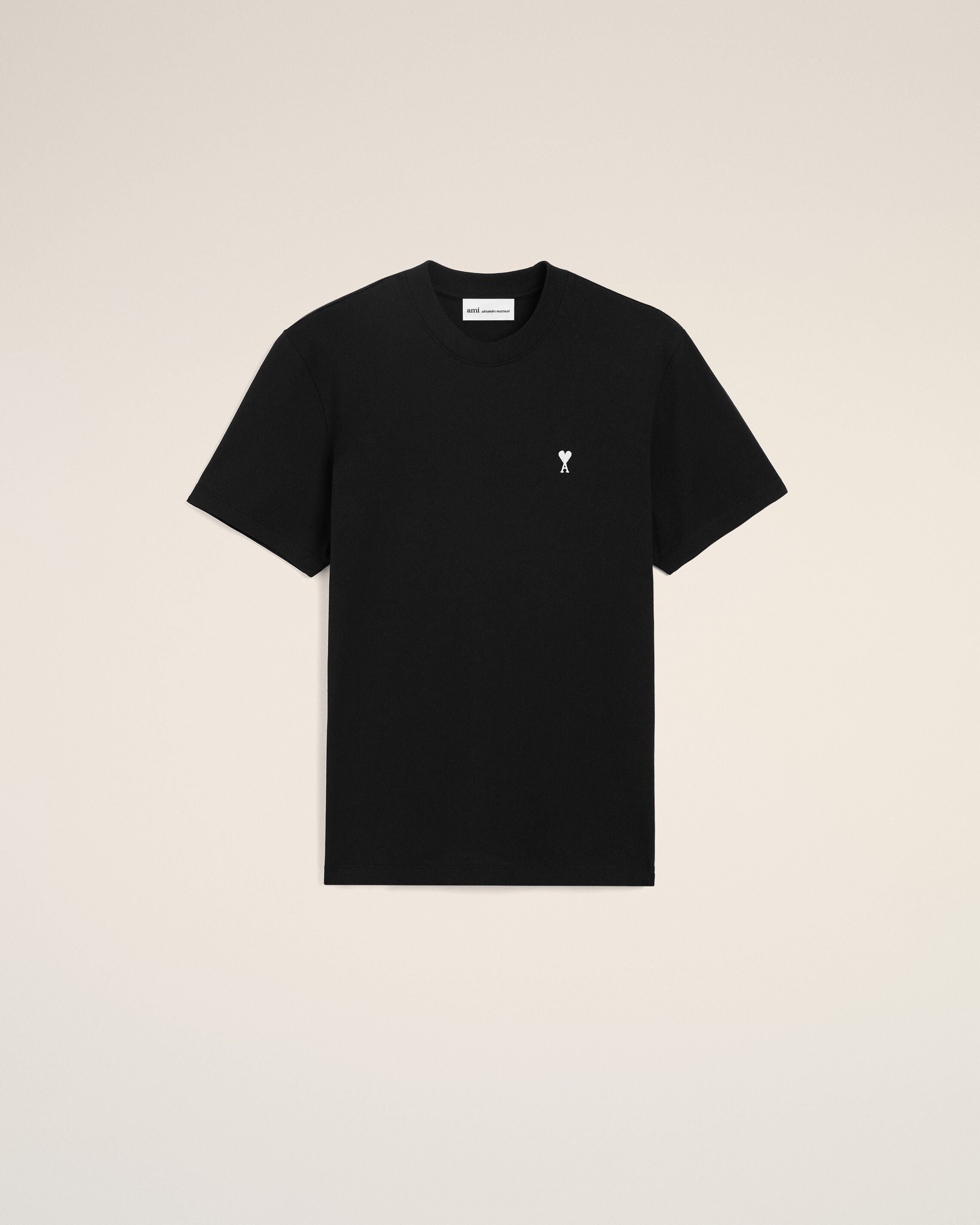 ブラック コットン Ami De Coeur Tシャツ ブラック/ホワイトクリーム
