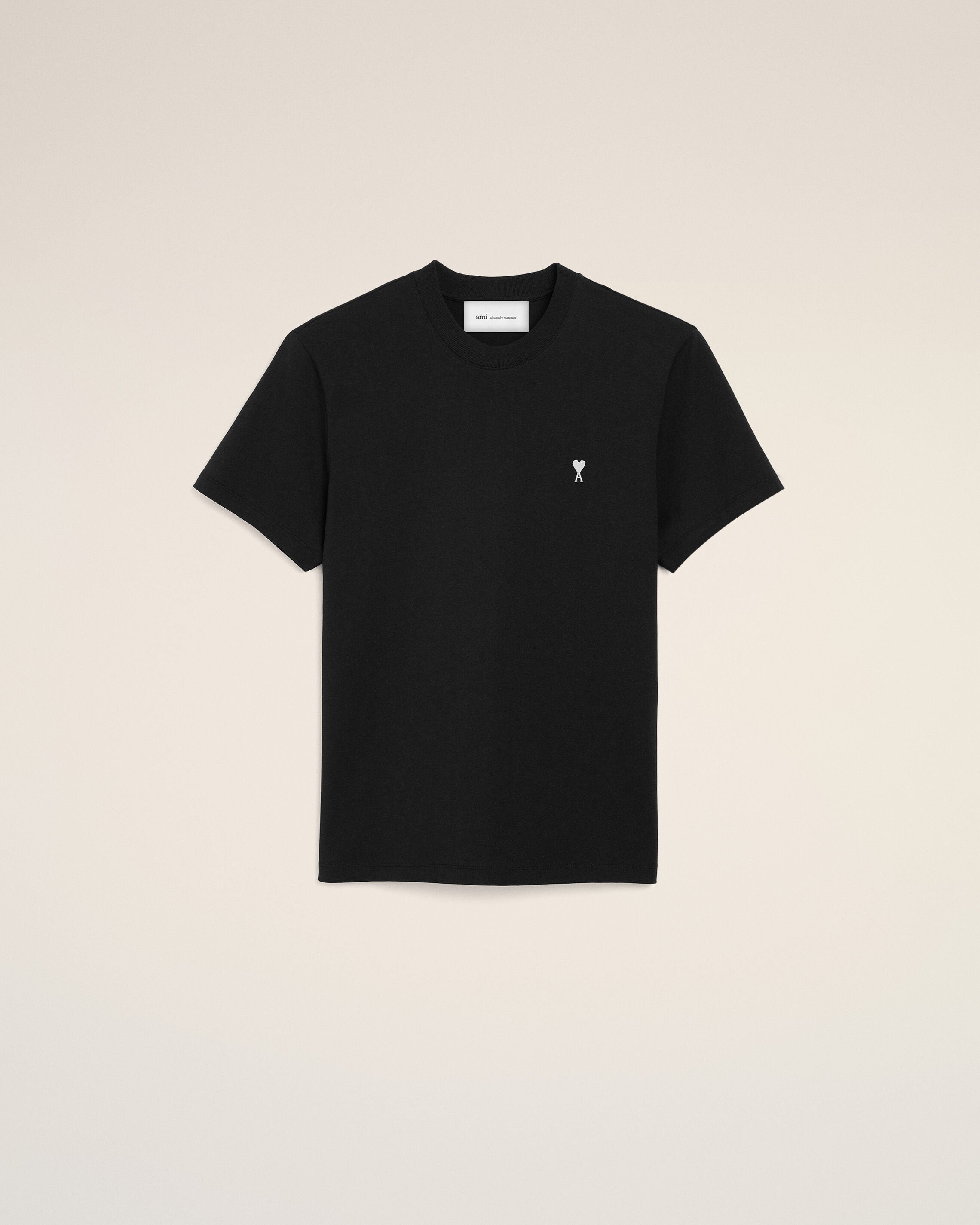 AMI PARIS アミパリス 黒Tシャツ XLサイズ 男女兼用 ブラック ブラック コットン Ami De Coeur Tシャツ ブラック/ホワイトクリーム