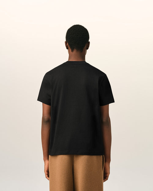 Black Cotton Ami De Coeur T-shirt - Man - 5 - AMI Paris - Ami Paris