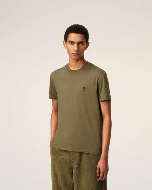 T-shirt Ami de Coeur in cotone verde - 3 - Ami Paris