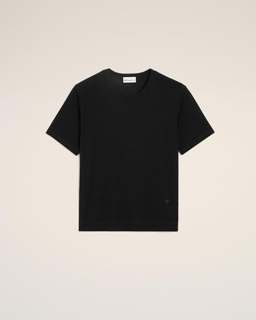 Black Cotton Ami De Coeur T-shirt - 1 - Ami Paris