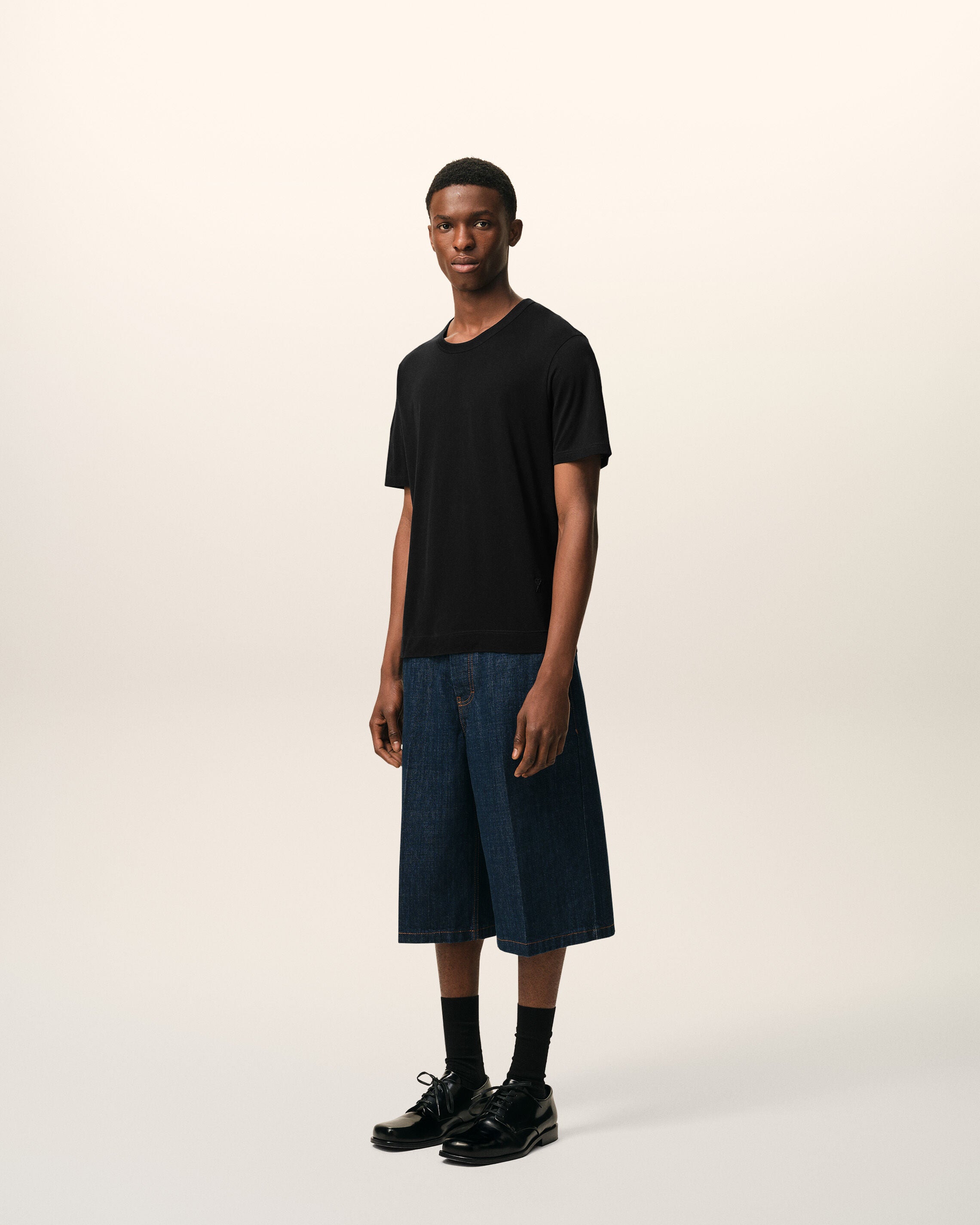 ブラック コットン Ami De Coeur Tシャツ - 6