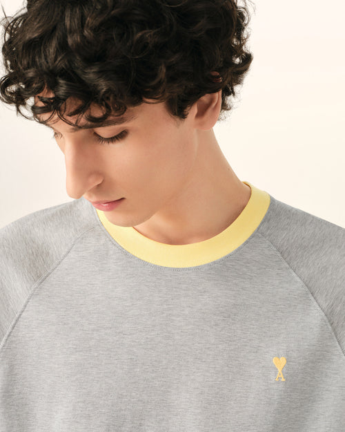 T-Shirt Gris Ami De Coeur En Coton - Homme - 4 - AMI Paris - Ami Paris