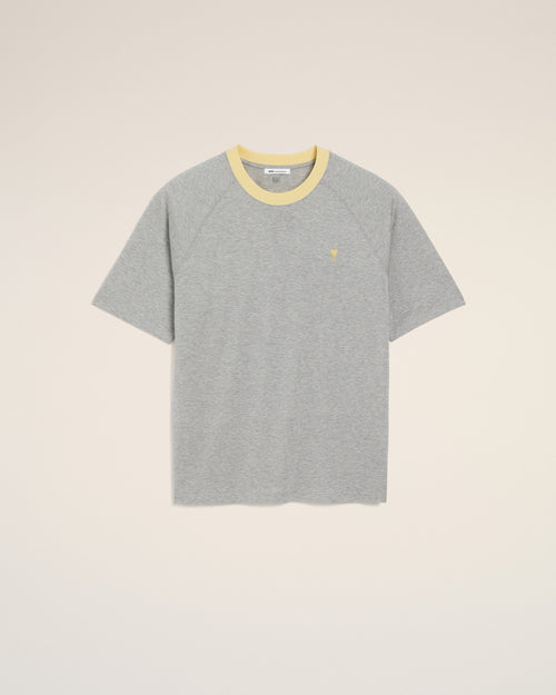 Grey Cotton Ami De Coeur T-Shirt - 1 - Ami Paris
